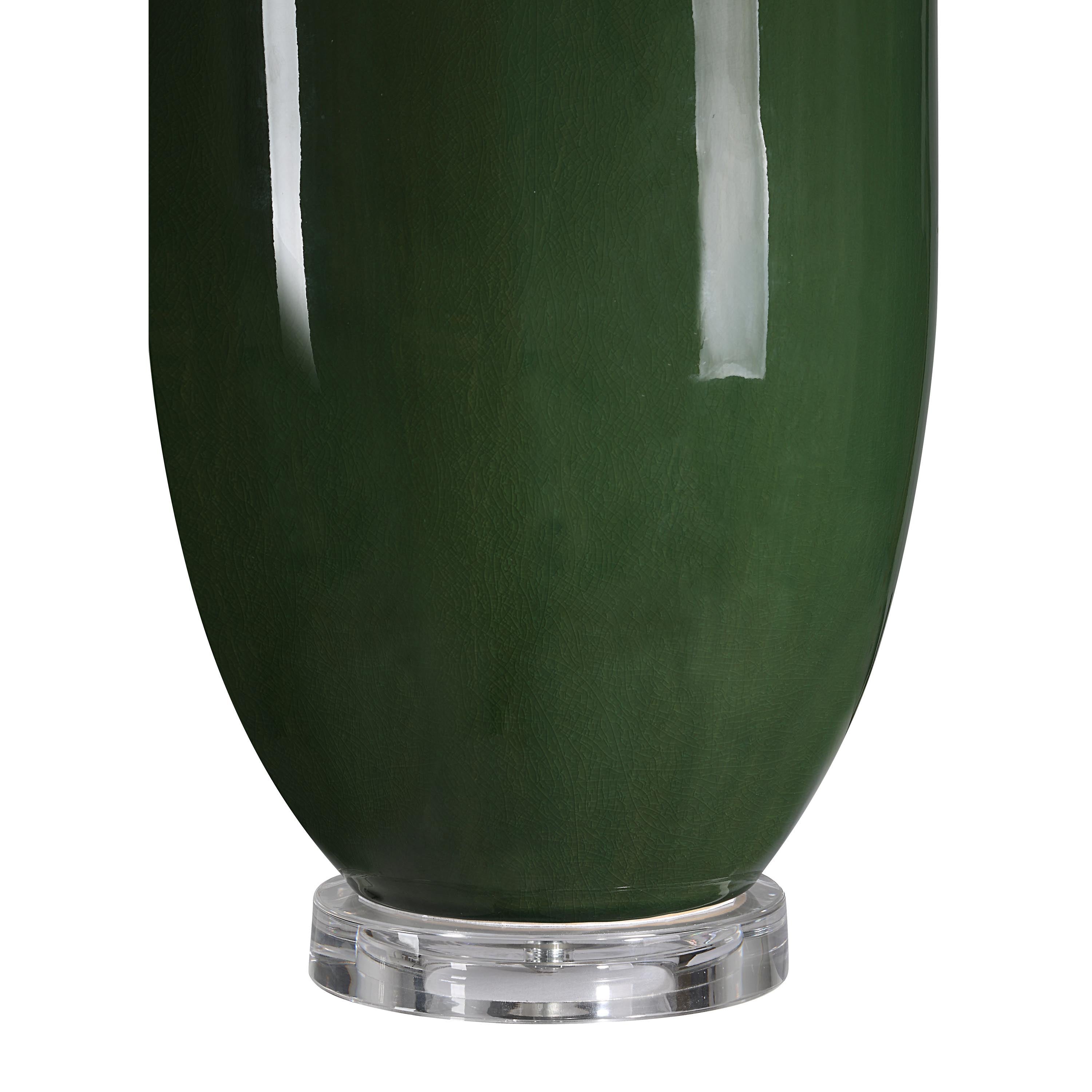 Everren Pesca 30.75" Height Table Lamp - Crackled Olive Green