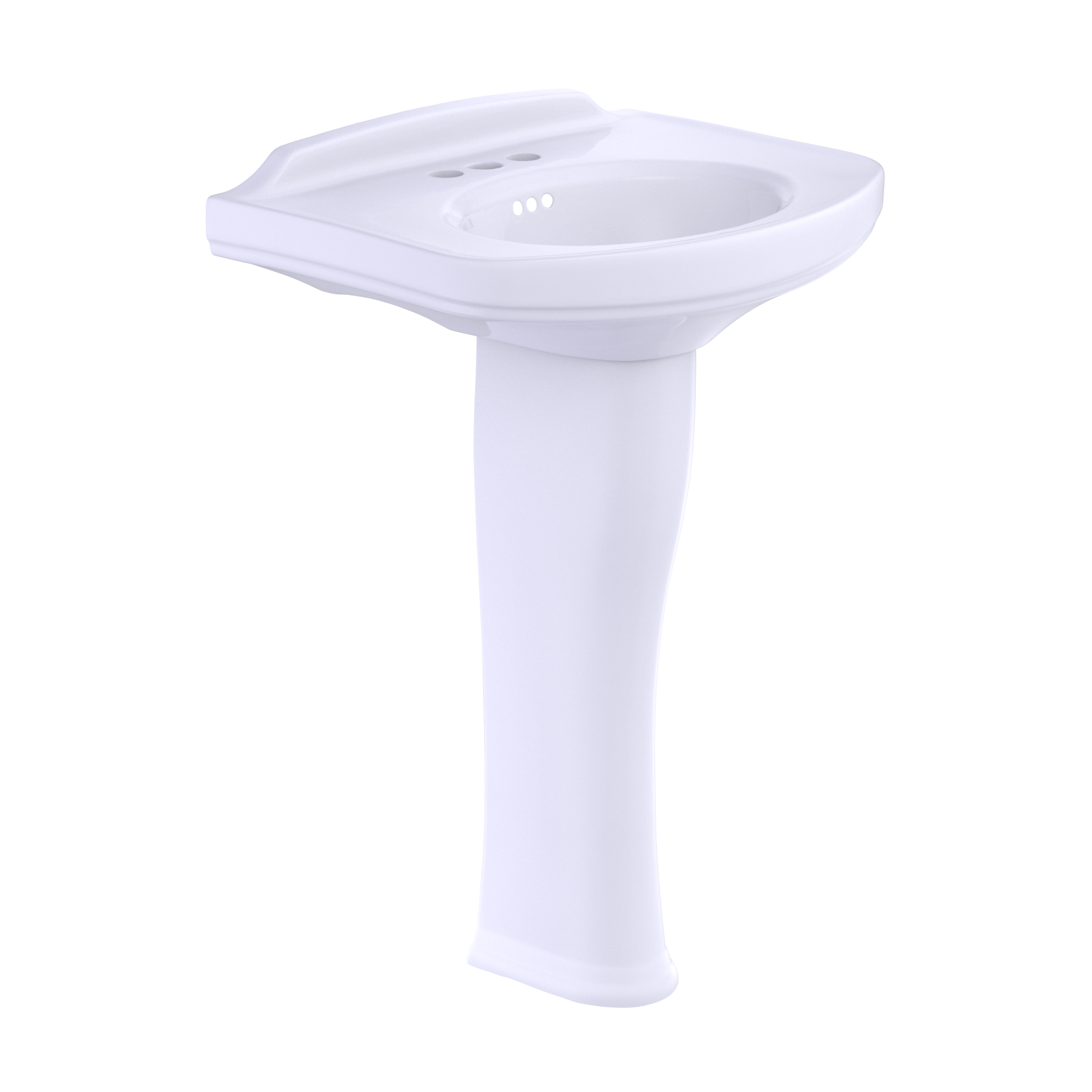 TOTO Dartmouth Rectangular Pedestal Bathroom Sink with Arched Front For 4" Center Faucets