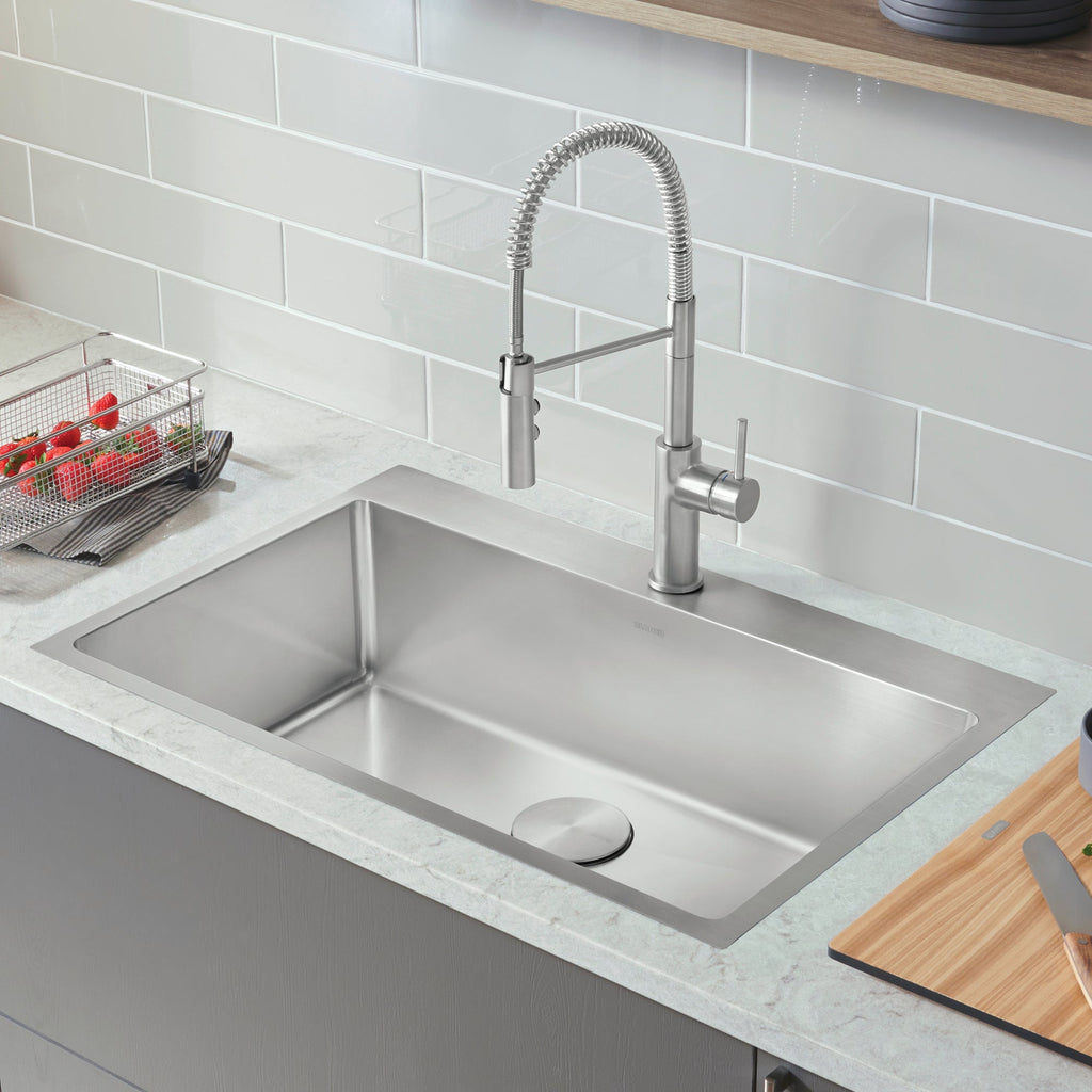 Blanco Quatrus R15 31" Single Bowl Dual Mount Stainless Steel Kitchen Sink