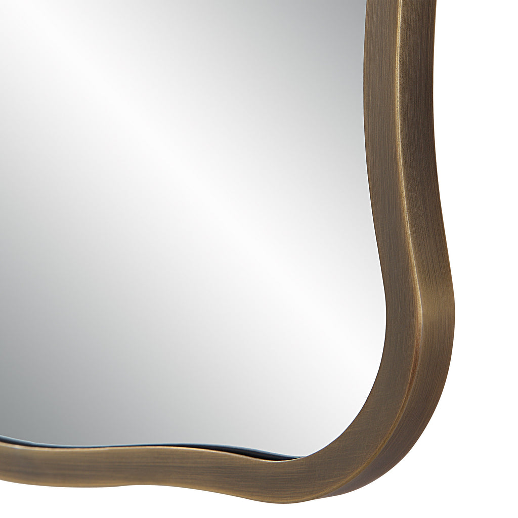 Renwil Basel 36" Tall Rectangular Irregular Mirror - Antique Brushed Brass