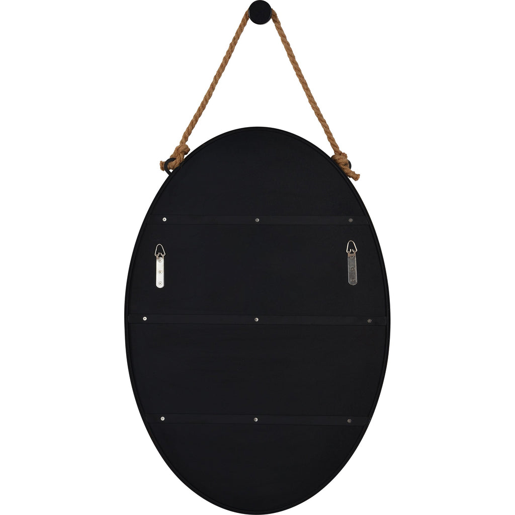 Renwil Parbuckle 42" Tall Oval Wall Mirror - Black