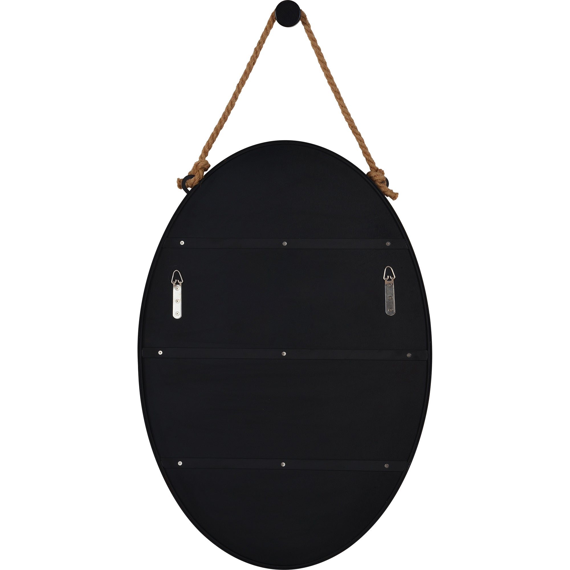 Renwil Parbuckle 42" Tall Oval Wall Mirror - Black