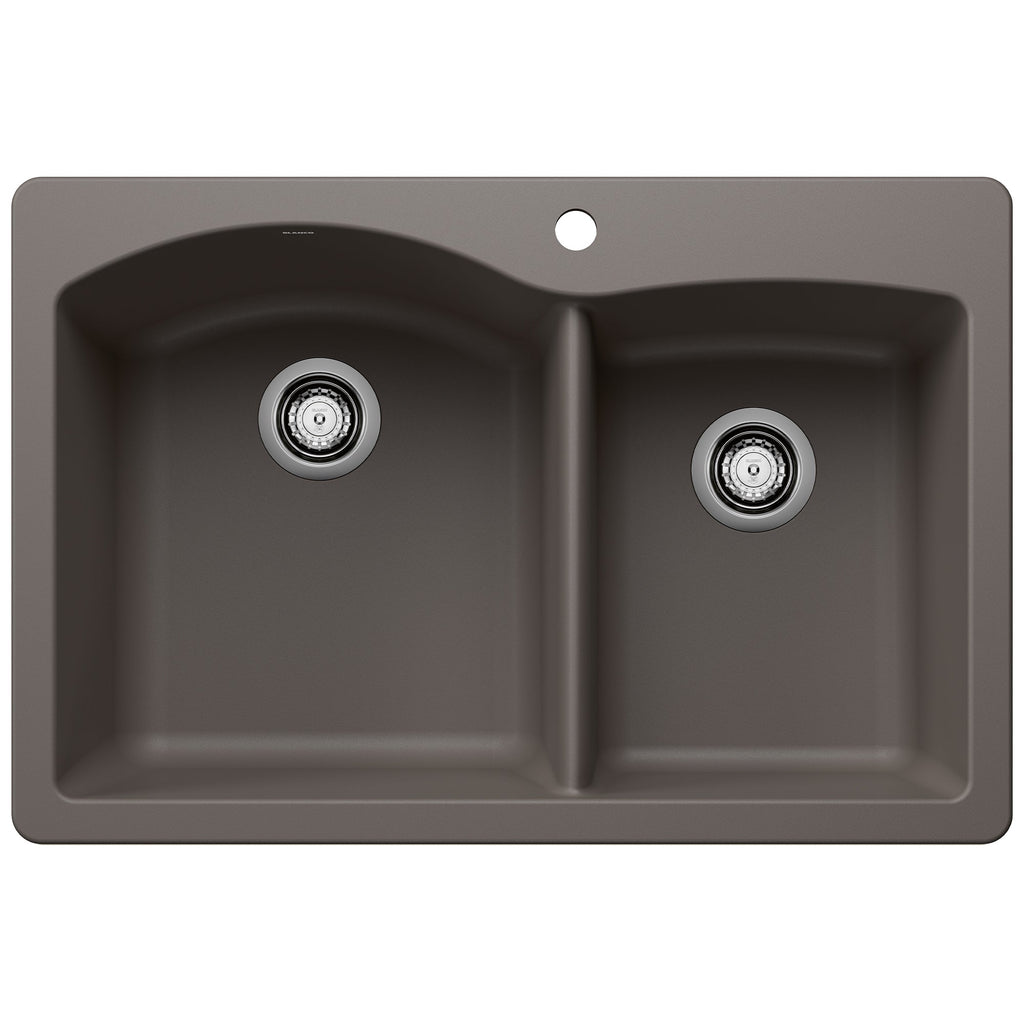 Blanco Diamond Silgranit 33" 60/40 Double Bowl Dual Mount Kitchen Sink