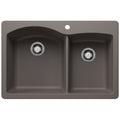 Blanco Diamond Silgranit 33" 60/40 Double Bowl Dual Mount Kitchen Sink
